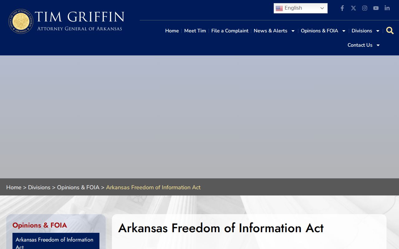 Pulaski County residents directory Arkansas FOIA request resource