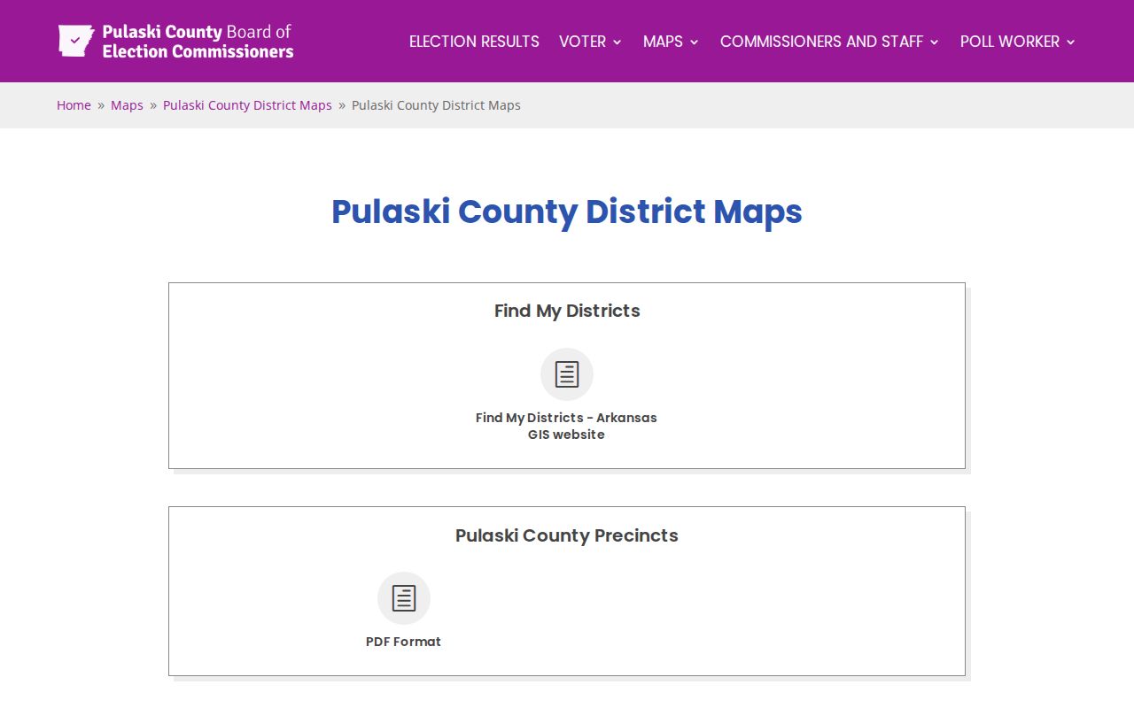 Pulaski County neighbors district map lookup