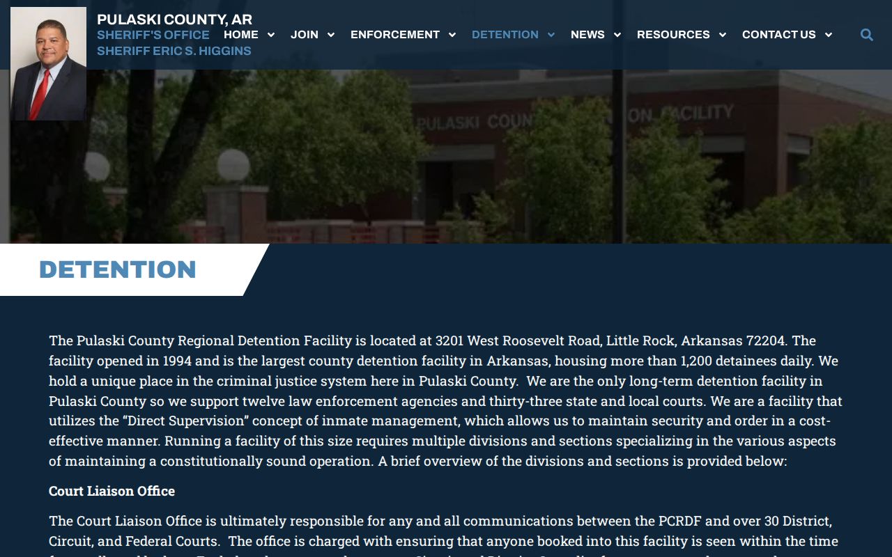 Pulaski County resident lookup using the Sheriff detention resource