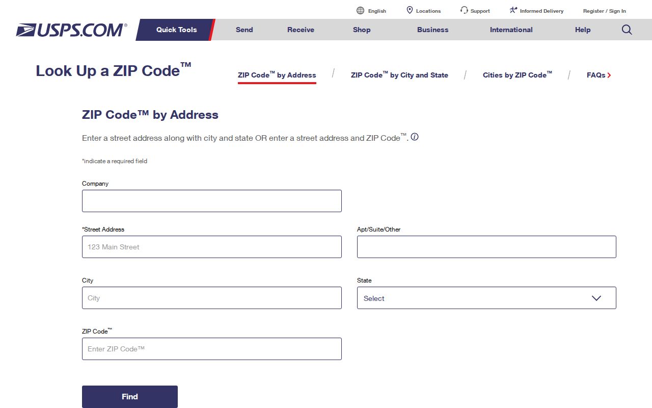 USPS address check for the Pulaski County ZIP directory
